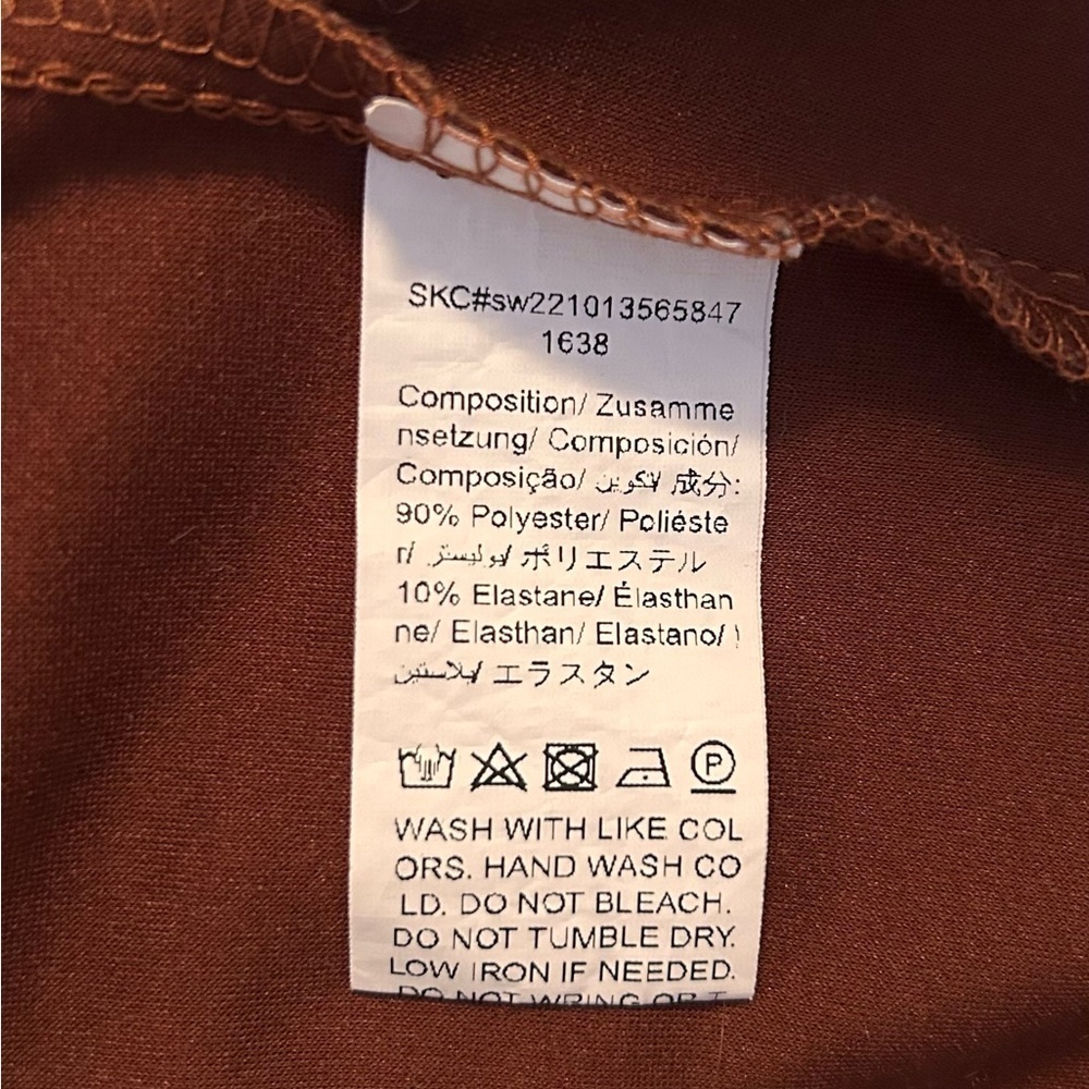 SHEIN Women Velvet-Like Fabric Jacket, Faux Fur Collar, Brown, Size Medium - Picture 6 of 6